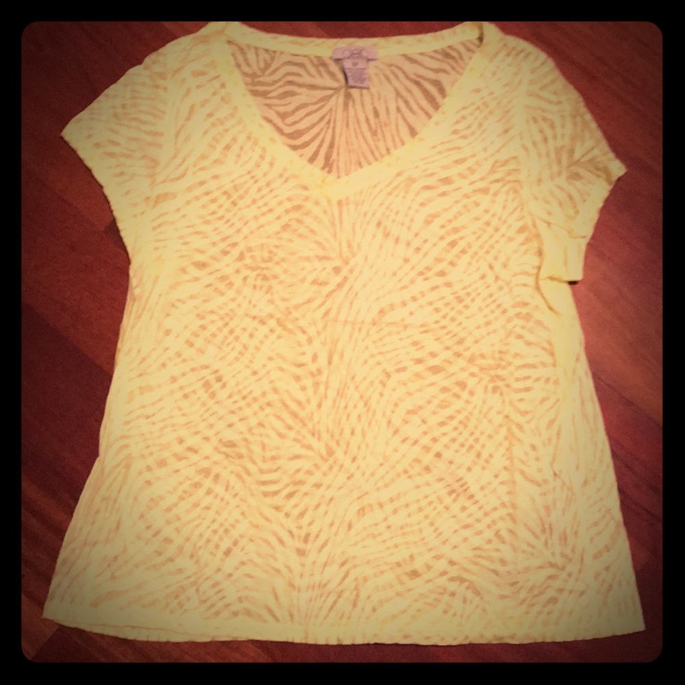 Deb size 3x Neon yellow zebra print v neck top
